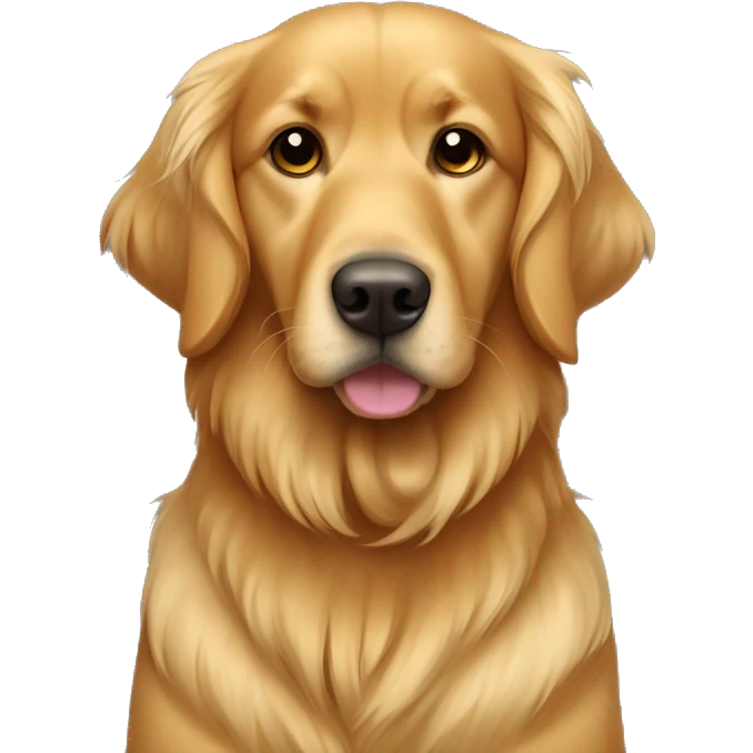 Golden retriver wearing a cozzy brown hoddy emoji