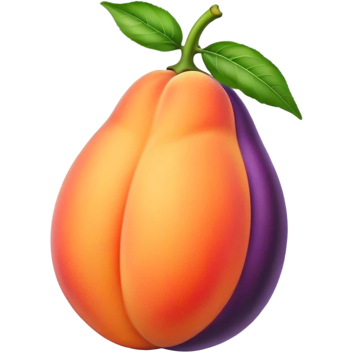 A peach with an eggplant inside emoji