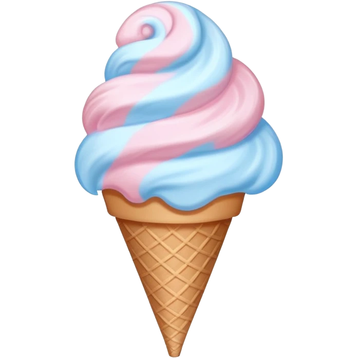 Pastel-colored cotton candy swirl in cone emoji