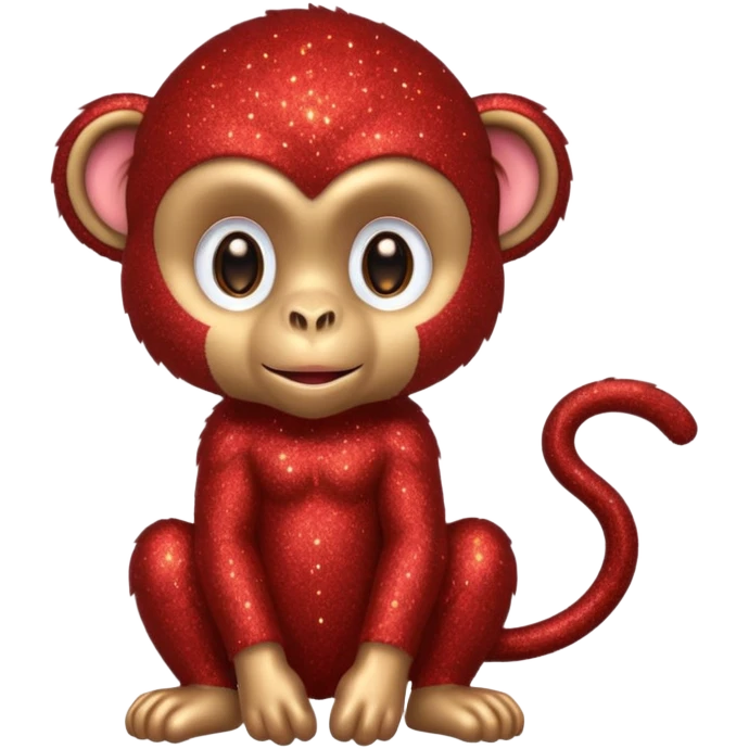 red glitter monkey emoji