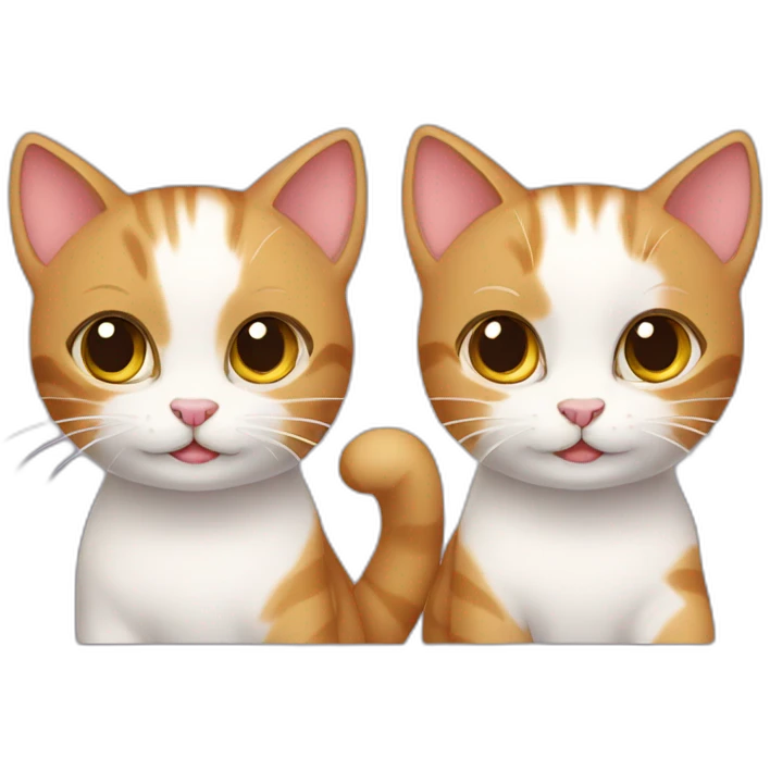 Two cute cats emoji