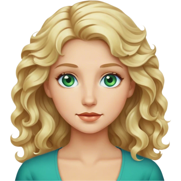 loira dos olhos verdes azulados com ondas no cabelo emoji