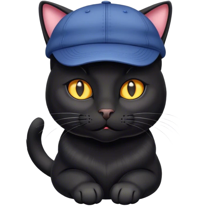 Cat black with cap emoji