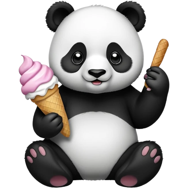 Panda eating ice cream emoji