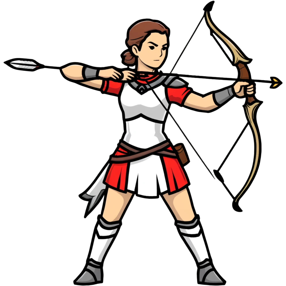 Archer Queen from Clash of Clans, full body, battle stance emoji