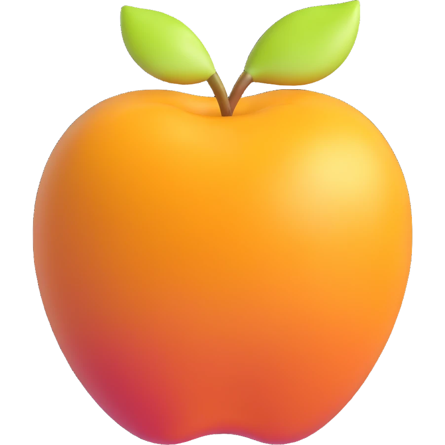 amber colored apple emoji