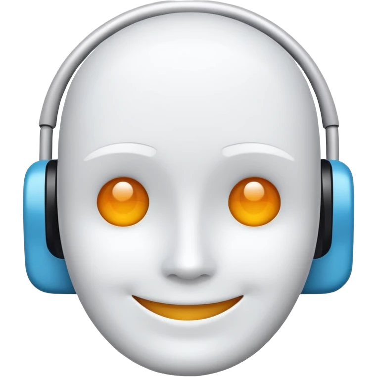 Minimalistic App Icon for AI Call Agent, showing a Showing a icon like AI face, friendly. emoji