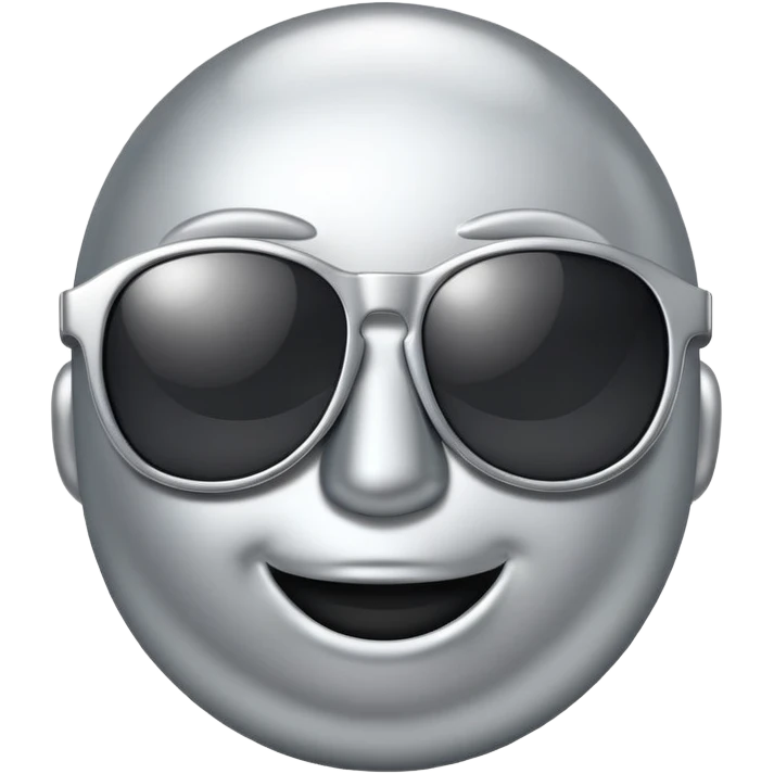 silver emoji with sunglasses emoji