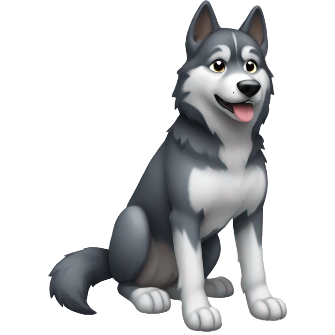 dark gray husky with dark gray on it's legs emoji