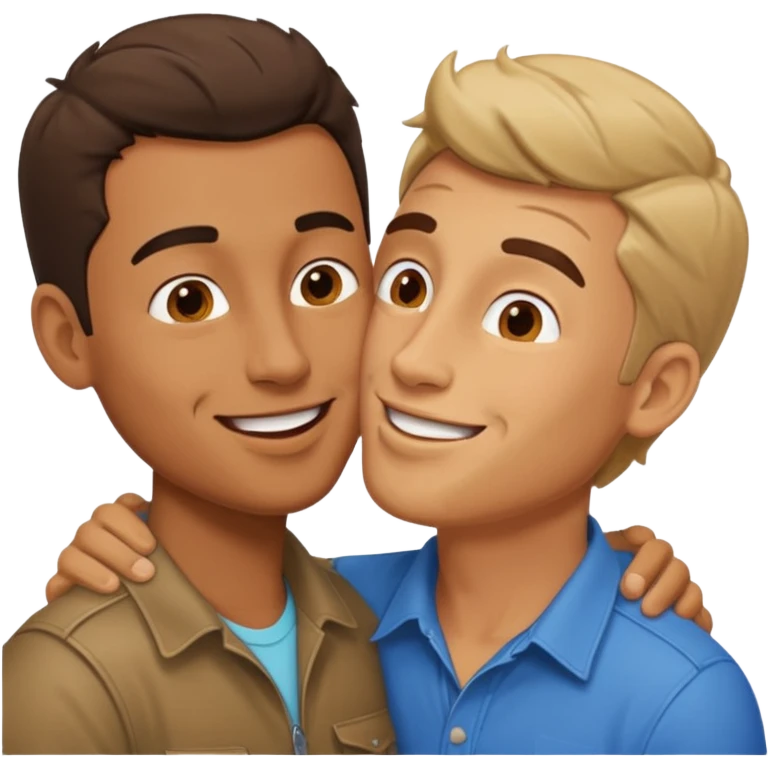 kisses man to man emoji