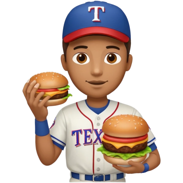 Texas Rangers with Burger emoji