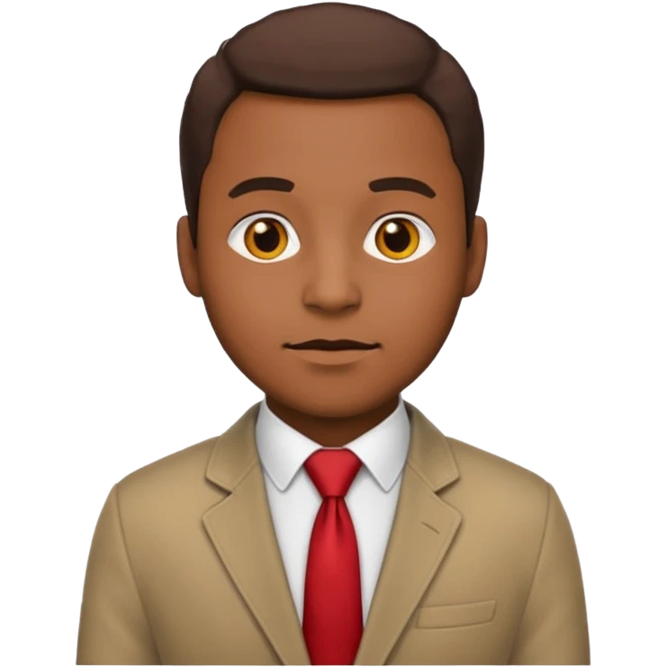 African American man in a jacket and red tie, looks like a politician, emoji style emoji