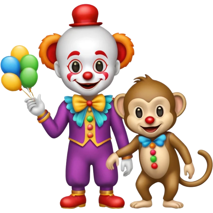 Una payasa y un mono juntos  emoji