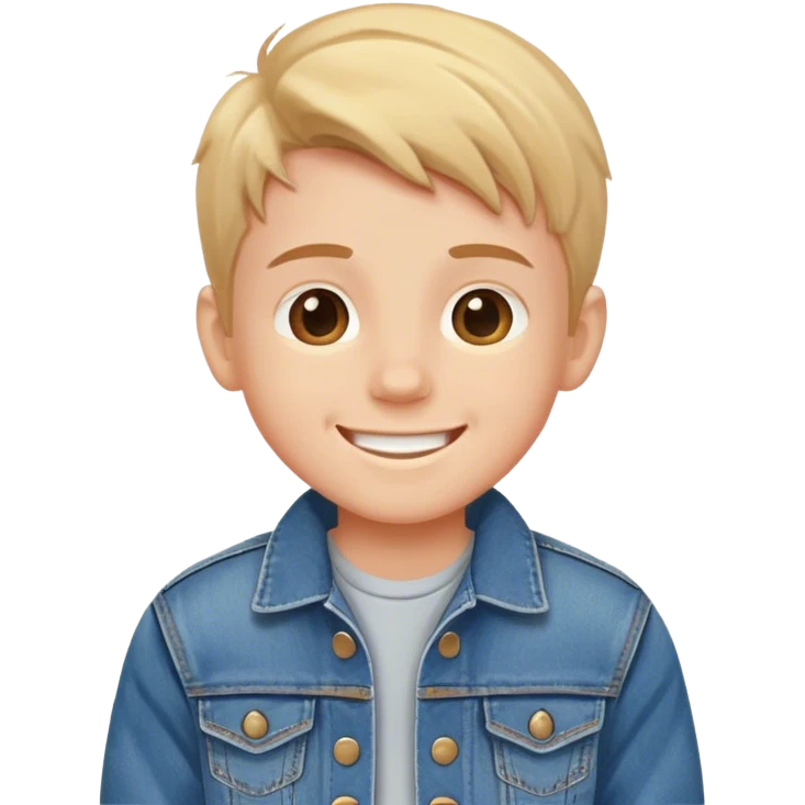 smiling boy in denim jacket emoji
