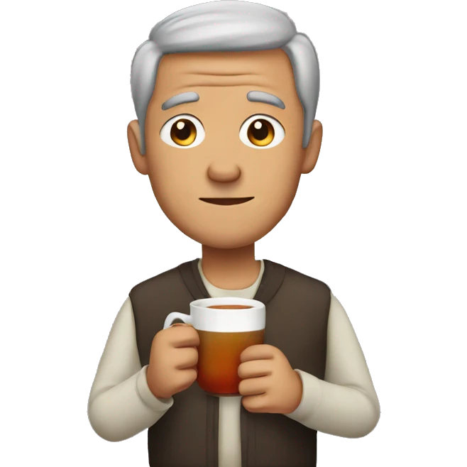 man with  drinking tea emoji