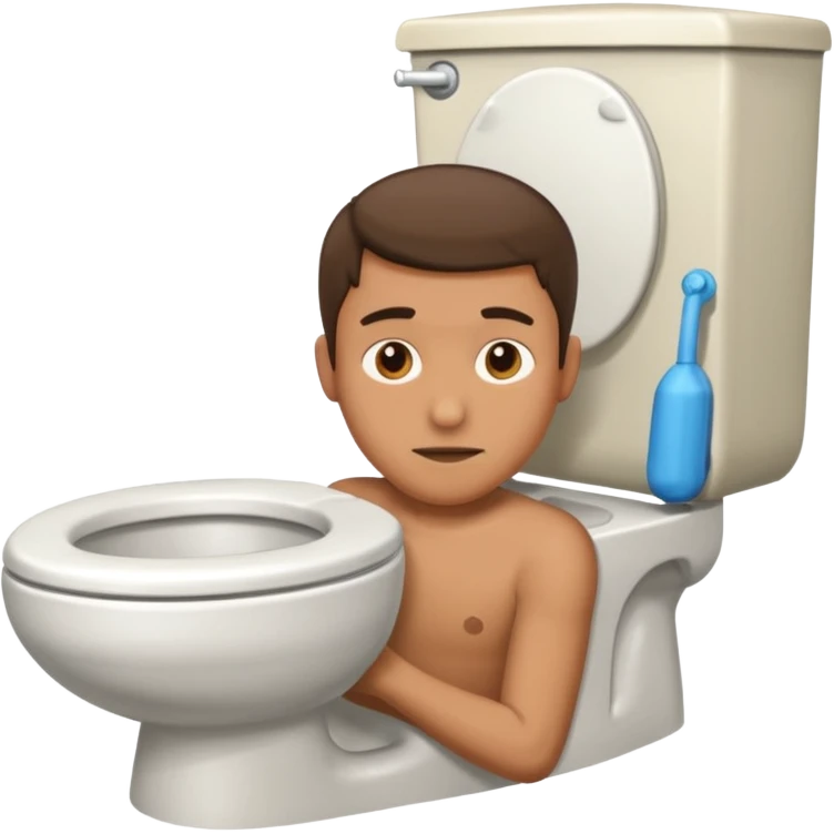 A head in a toilet male emoji
