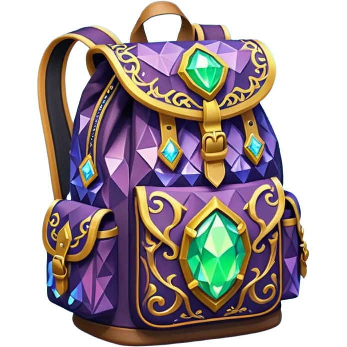 fantasy magic backpackk emoji low poly  emoji