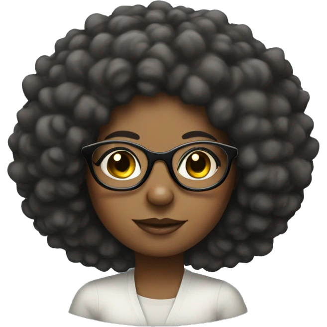 A Afro Girl With Glases emoji