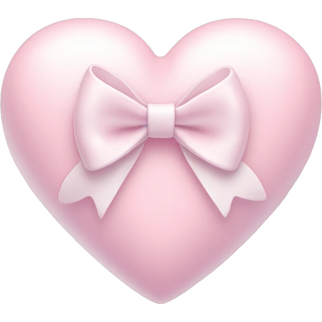 Pastel pink heart with white bow emoji