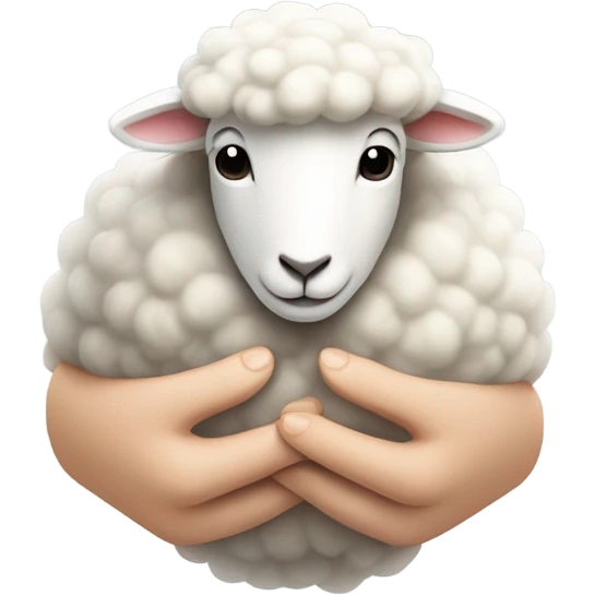 Sheep with heart between hands emoji