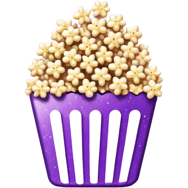 Glitter purple popcorn emoji