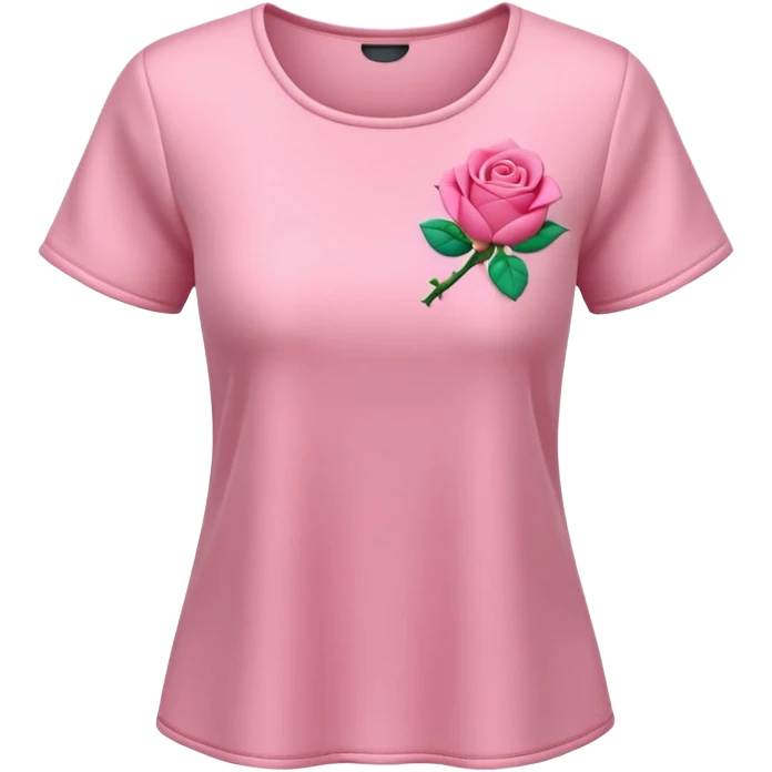 A 3D cartoon rose-pink women’s top with short sleeves, soft fabric texture, gentle lighting, isolated on plain background. Complete plain, no textures. emoji