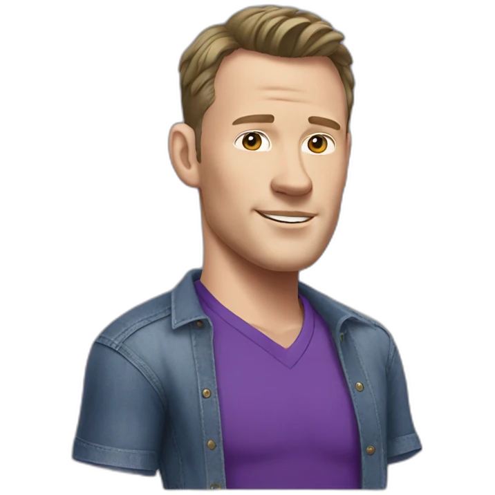 Jonathan Toews wearing a purple shirt and jeans  emoji