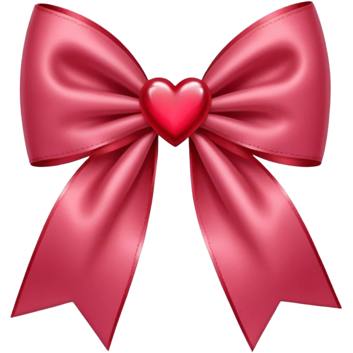 Red coquette bow with a heart in the middle, delicate and feminine, soft pink tones, elegant details emoji