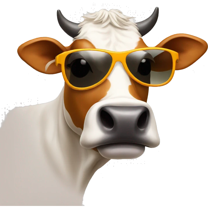 cow with sunglasses emoji