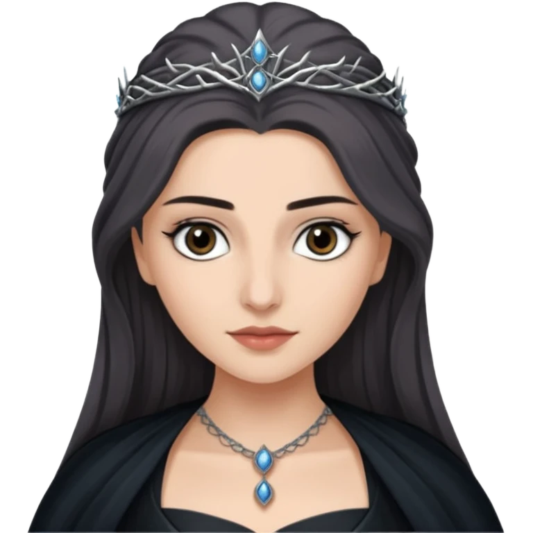 Hande Erçel as a lady from game of thrones from Starfall. Her eyes are gray. emoji
