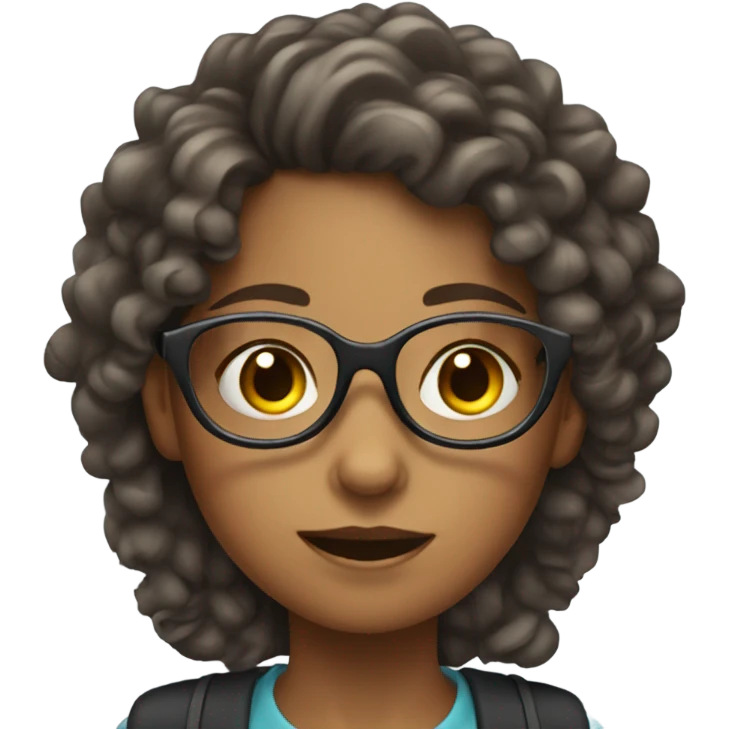 girl with long curly hair, wearing glasses, in a wheelchair emoji