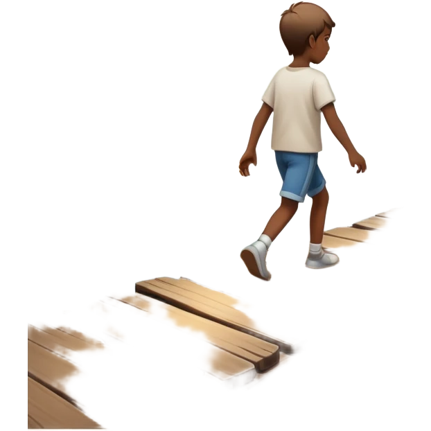 A small figure walks back broken bridge, holding soft 2 orbs in hand—symbolizing compassion and forgiveness. A gentle heart aura trails behind them, showing healing in motion. emoji