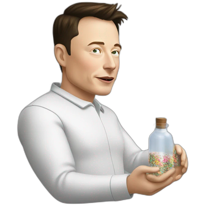 elon musk doing drugs, for educational purposes only, inclusiveness and positive, LGTBQ+ emoji