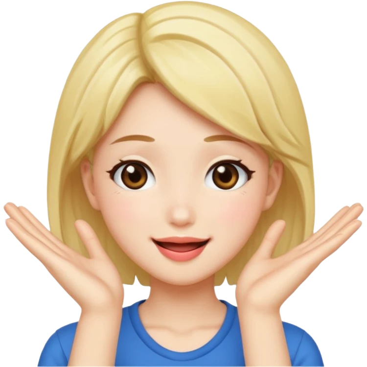 Kissy face with hands anime style  emoji
