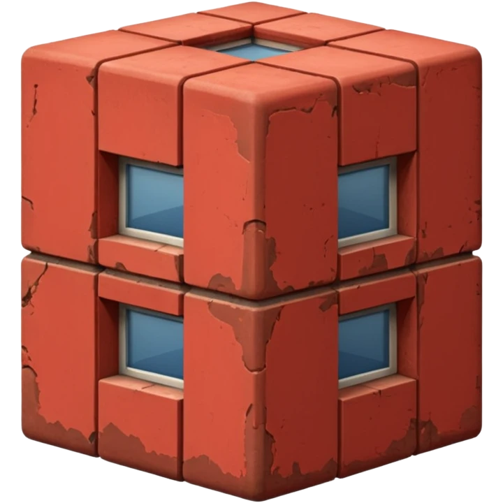 Русская кирпичная панелька в виде куба emoji