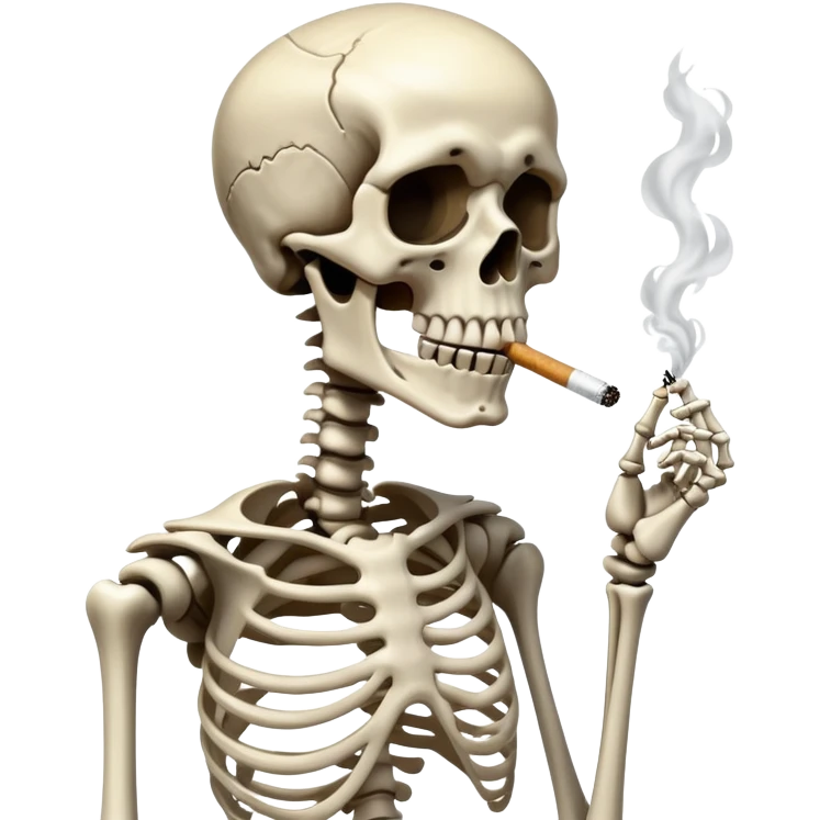 A skeleton smoking a cigarette  emoji