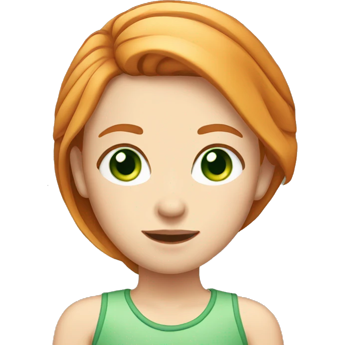 Girl with straight ginger hair and green eyes emoji