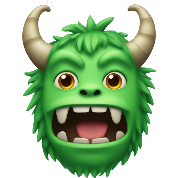 A green monster with horns emoji