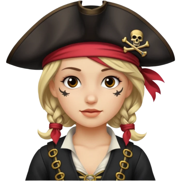pirate girl with black band  emoji