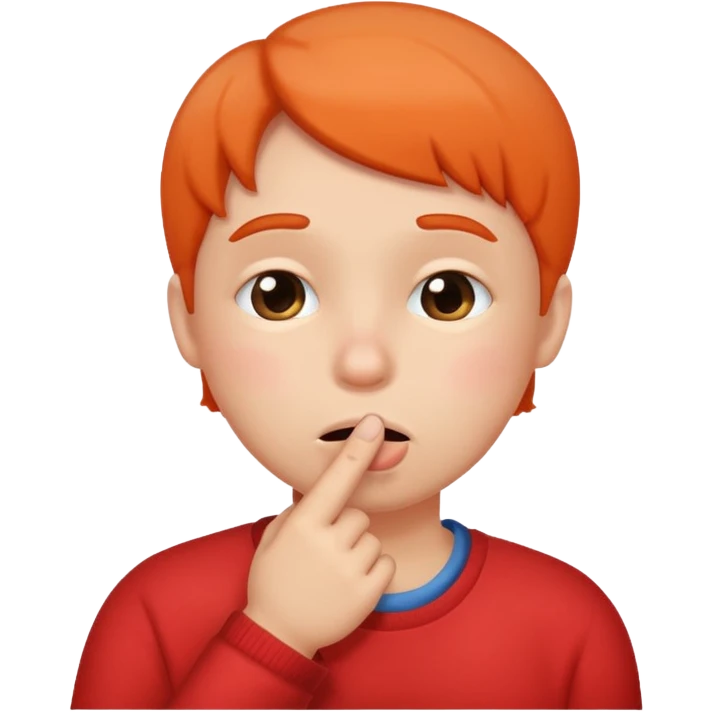 Emoji gêné les joues rose avec un doigt dans la bouche et les yeux qui regarde sur le côté iOS  emoji