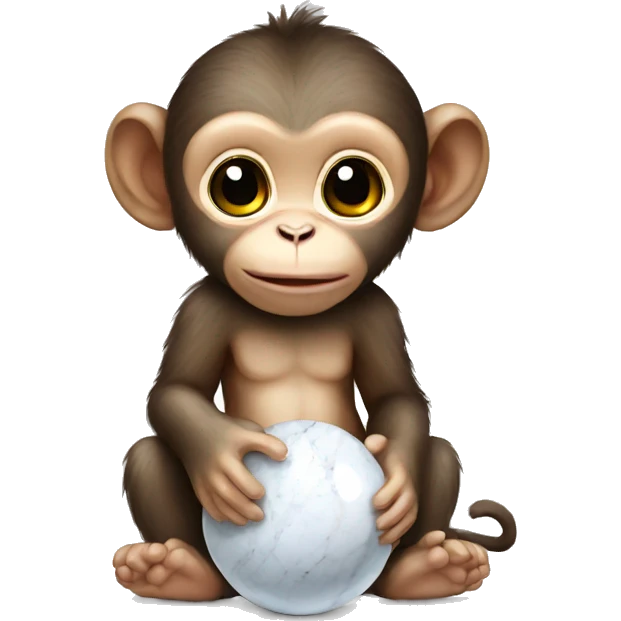 baby monkey holding a marble emoji