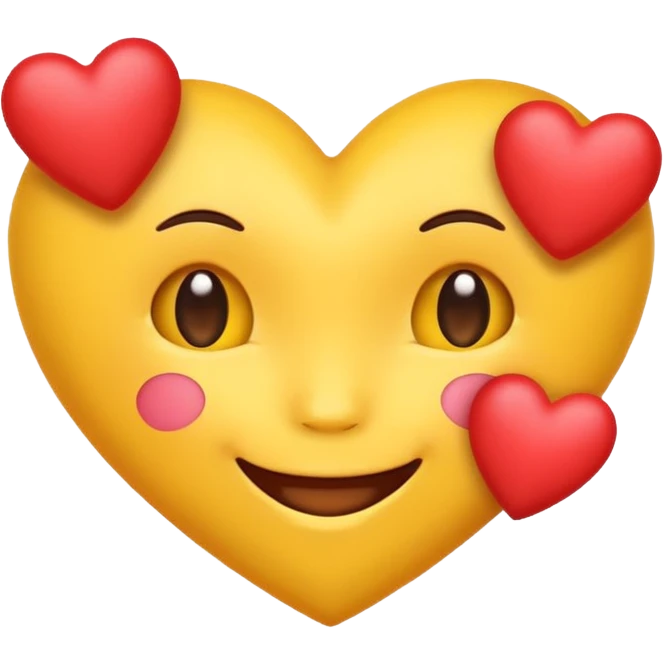 Emoji in love with hearts emoji
