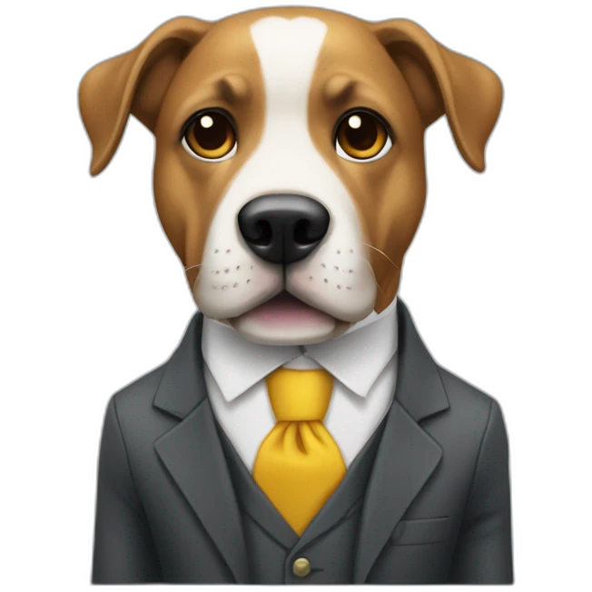 perro de traje con dinero en la boca emoji