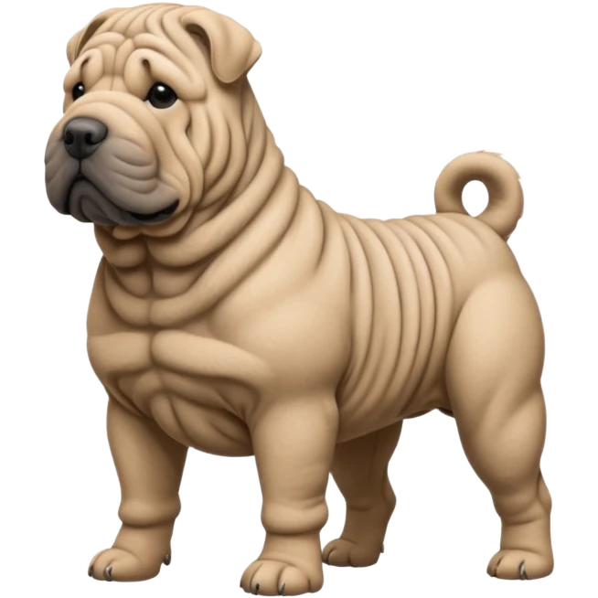Grey shar pei standing emoji