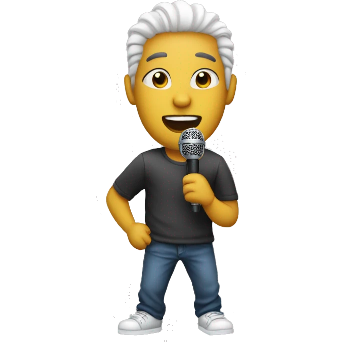 fan whit mic singig emoji