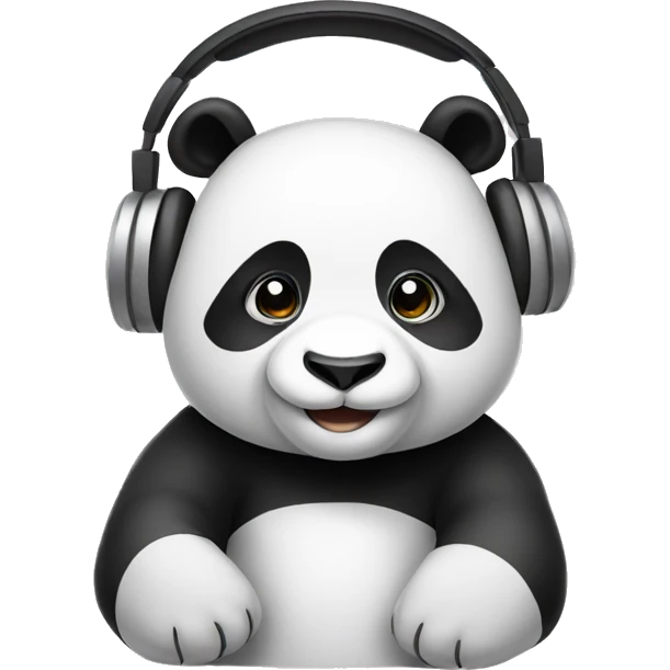 panda wearing headphones emoji