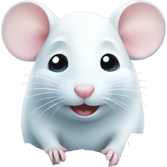 Cute white mouse inside ice emoji