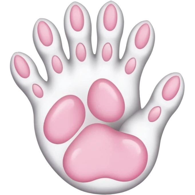 d white cat's hand with cat's toenails emoji