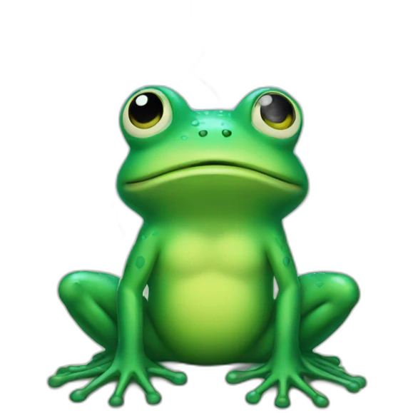 stormy frog with electric power emoji
