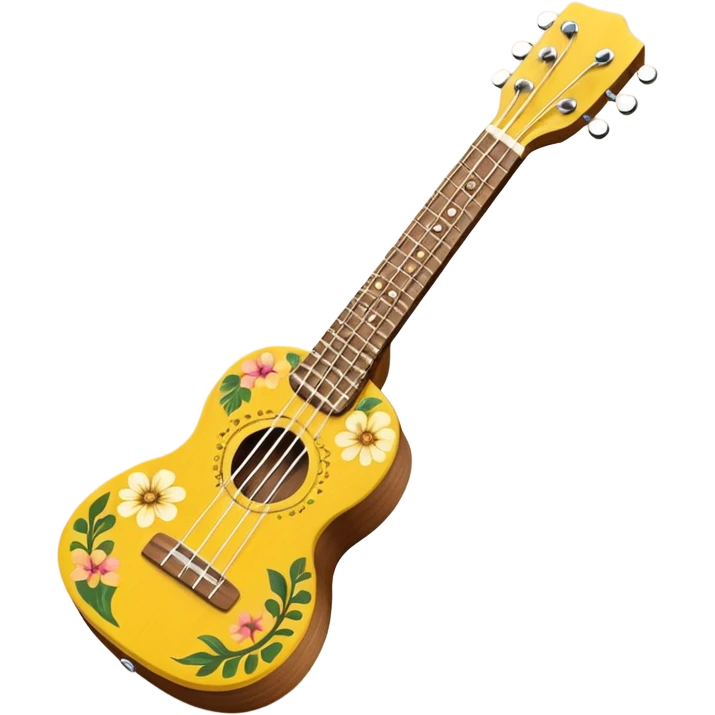 Yellow floral ukulele emoji